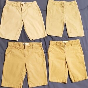Girls Size 14 Khaki Adjustable Uniform Bermuda Shorts Old Navy & George 4 Pair
